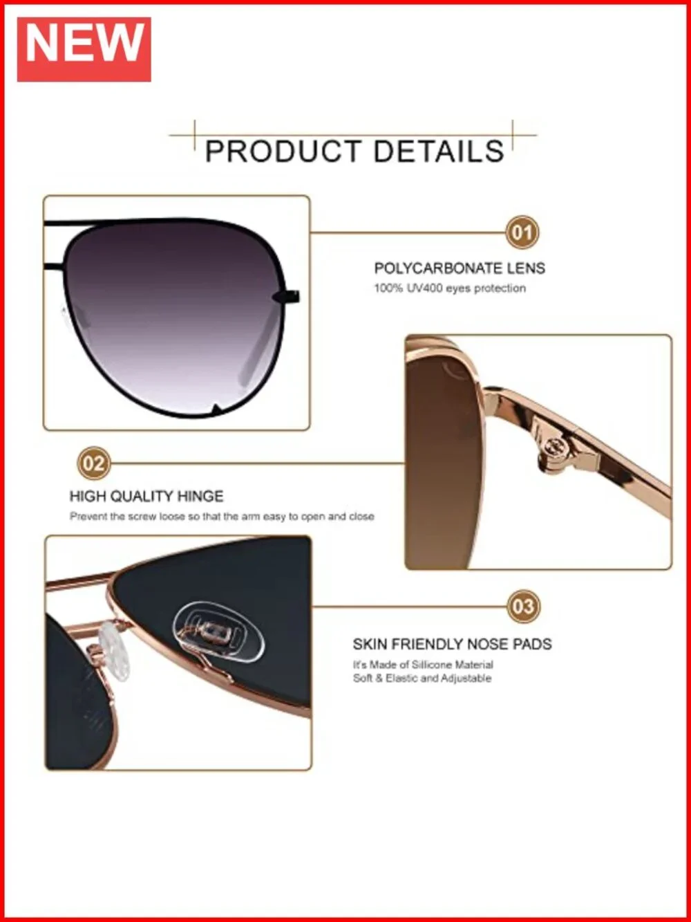 Oversized Aviator Sunglasses UV Protection Large Pilot